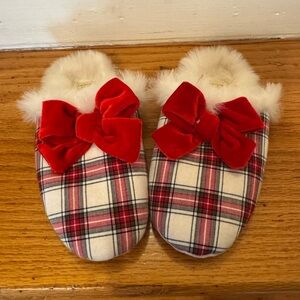 Janie and Jack Plaid Slippers Size 12